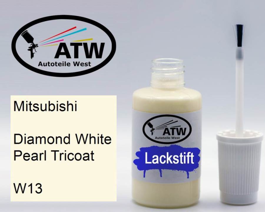Mitsubishi, Diamond White Pearl Tricoat, W13: 20ml Lackstift, von ATW Autoteile West.